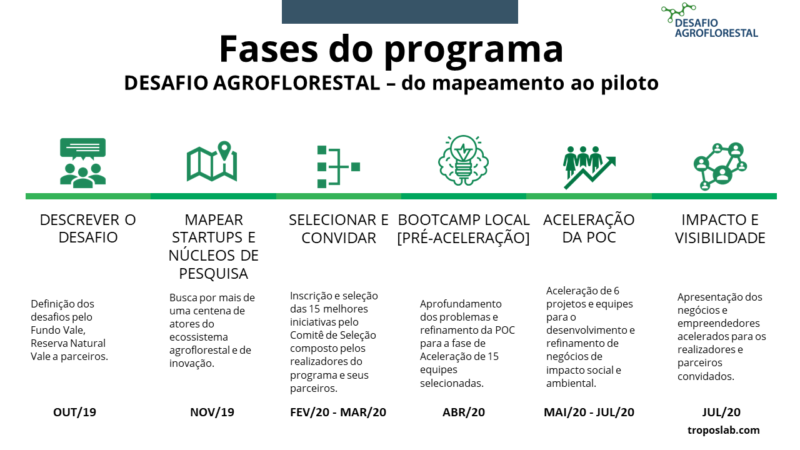 Figura 1. Fases do programa Desafio Agrofloretal. 