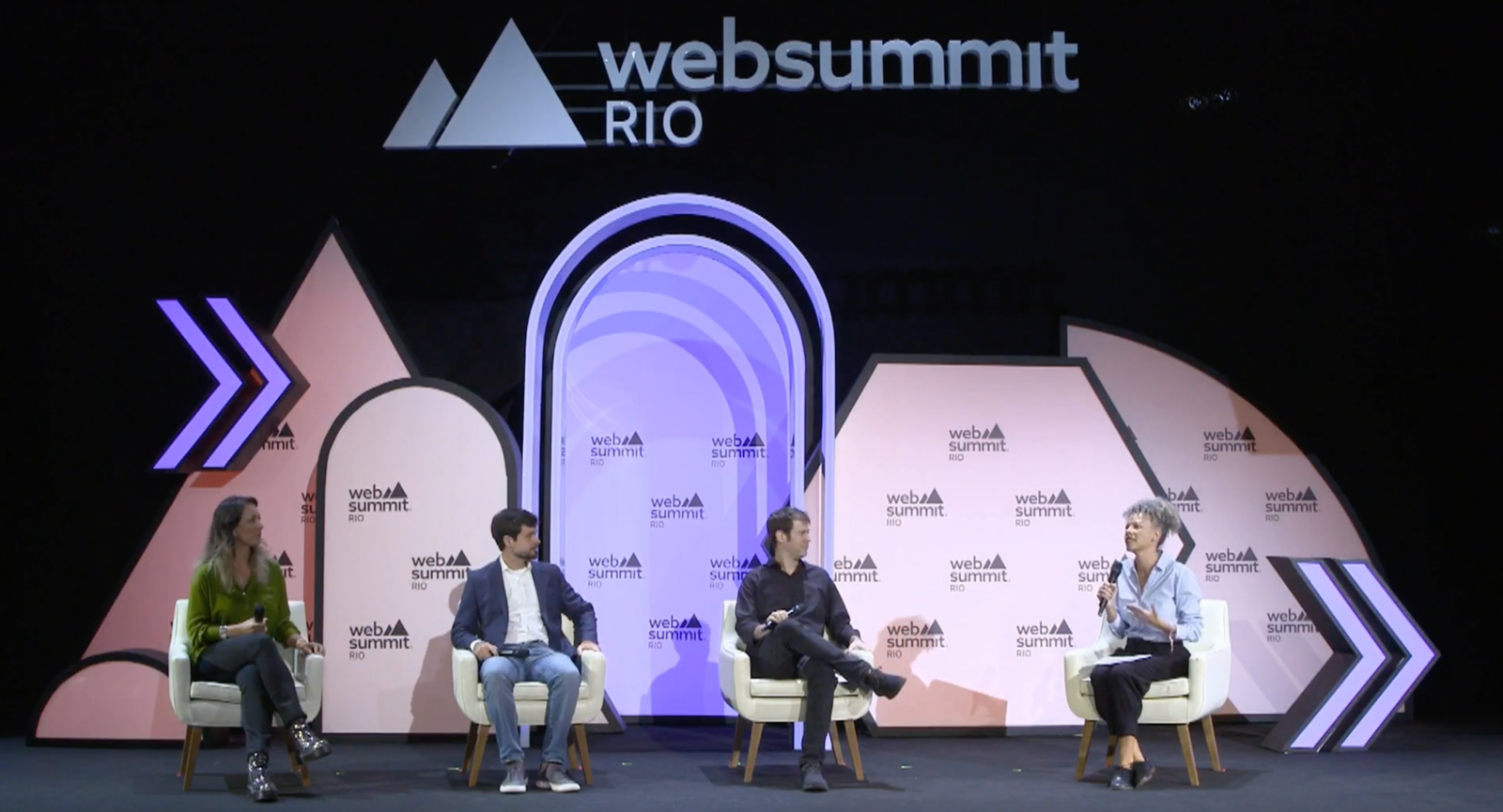 Painel “Skills for innovation and how to systematically develop them”, com Renata Horta, Chicão Bulhões, Roberto Grosman e Cecília Oliveira. Web Summit Rio 2024